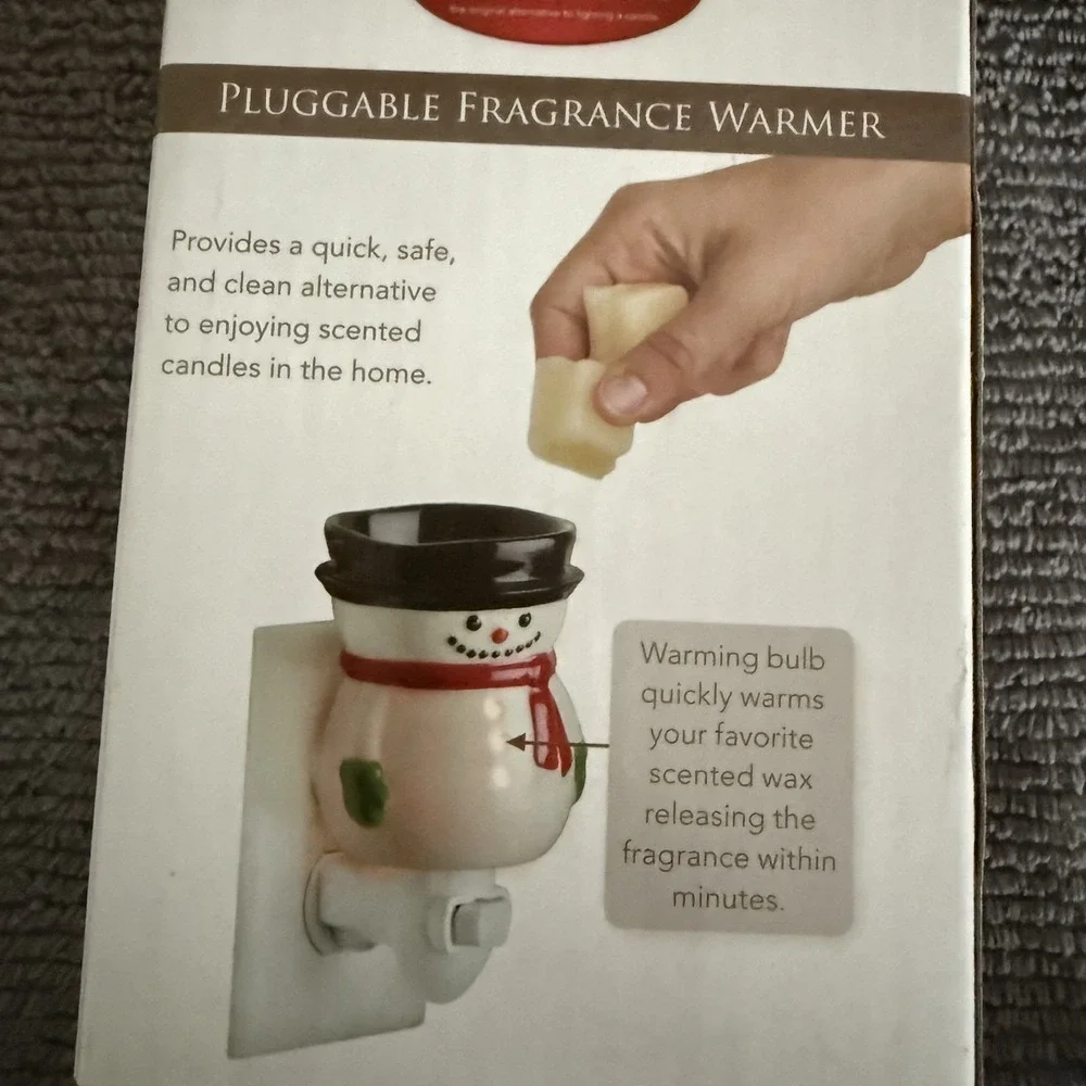 Snowman Candle Warmer Plug In Plugable Frosty Candle Melts Winter Christmas
